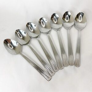 Lot of 7 Rogers Stainless China Teaspoons Unknown Pattern Replacement